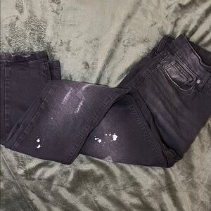 Black Paint-Splatter Jeans